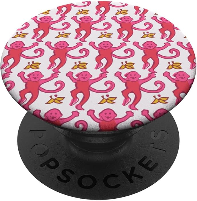 Pink Roller Monkey Funny Cute Rabbit Monkey PopSockets Adhesive PopGrip | Amazon (US)
