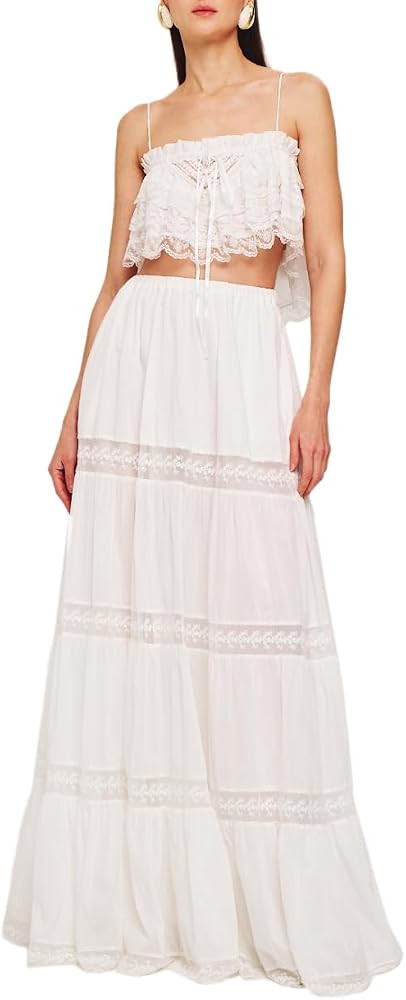 Ronny Kobo Women's Lace and Cotton Maxi Garda Skirt | Amazon (US)