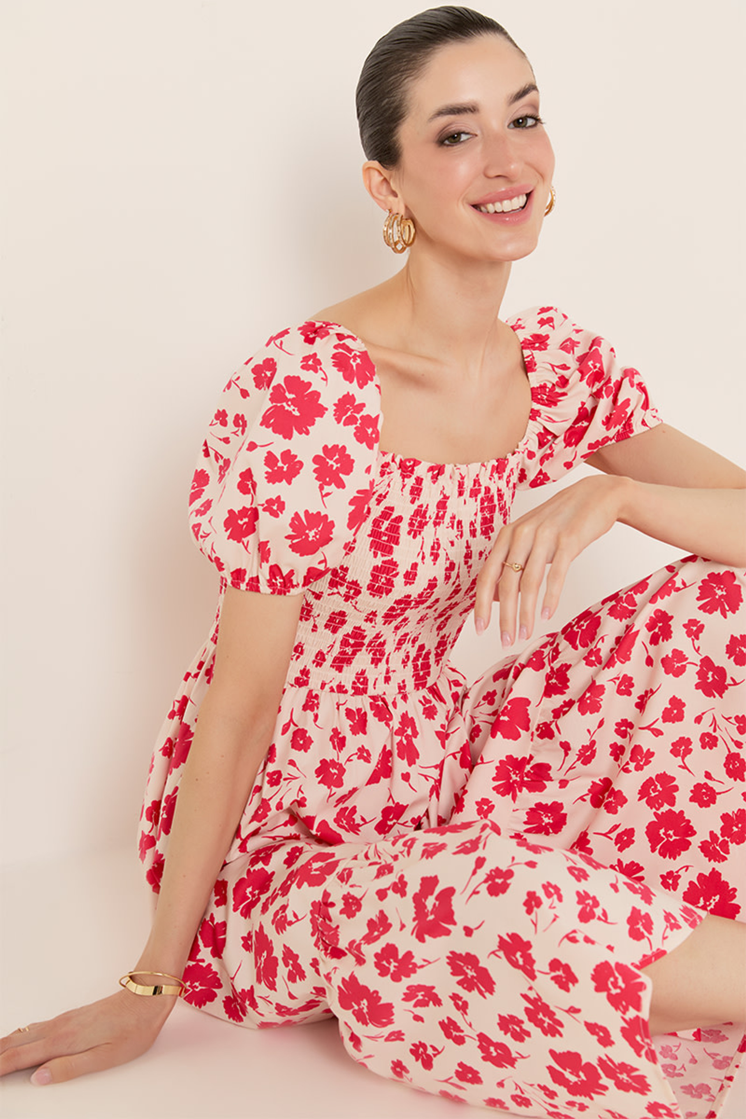 Ines Puff Sleeve Floral Maxi Dress | Francesca's