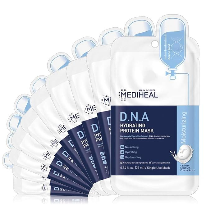 Mediheal Official [Korea's No 1 Sheet Mask] - 10 Pack D.N.A Hydrating Protein Mask/Jojoba Oil & S... | Amazon (US)