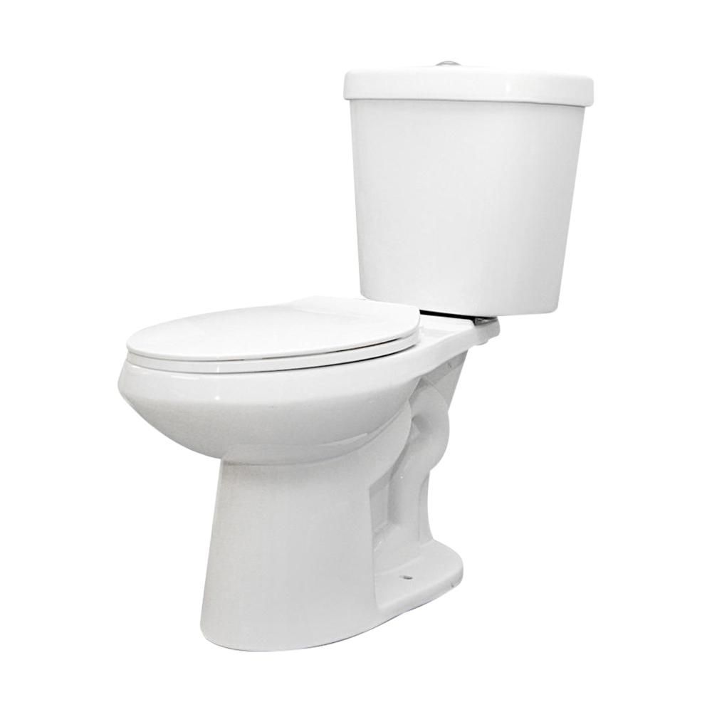 2-piece 1.1 GPF/1.6 GPF High Efficiency Dual Flush Complete Elongated Toilet in White, Seat Inclu... | The Home Depot