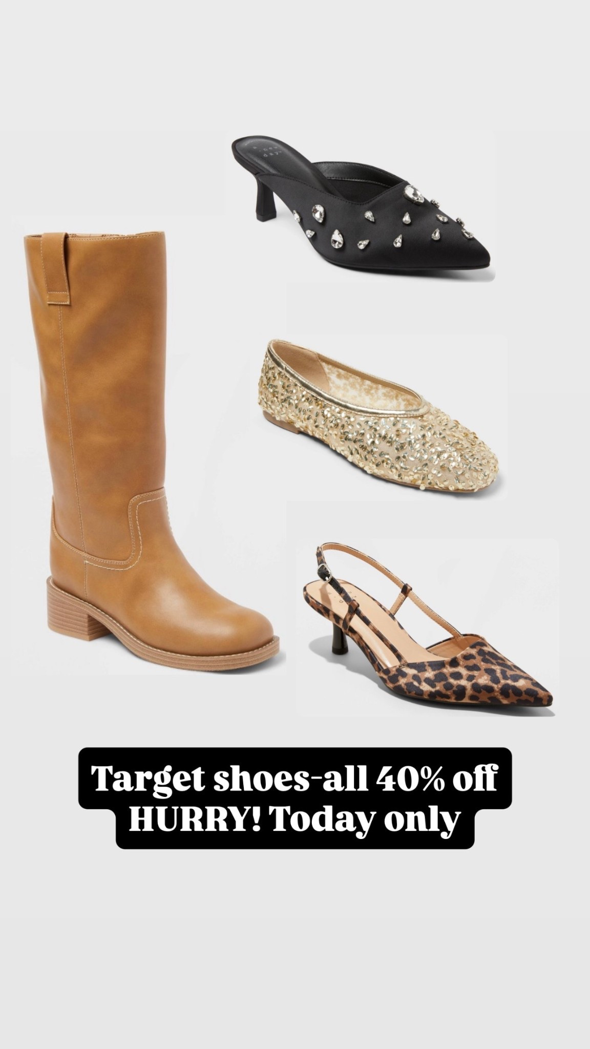 #target 40% off shoe sale-today only so hurry. I just saw it. #fryeboots #holidayshoes 

#LTKHoliday #LTKFindsUnder50 #LTKSaleAlert