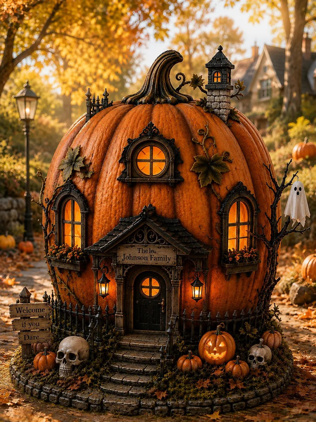 Family Pumpkin House, Personalized Halloween Decor, Spooky Fall Gift | Etsy (Global)