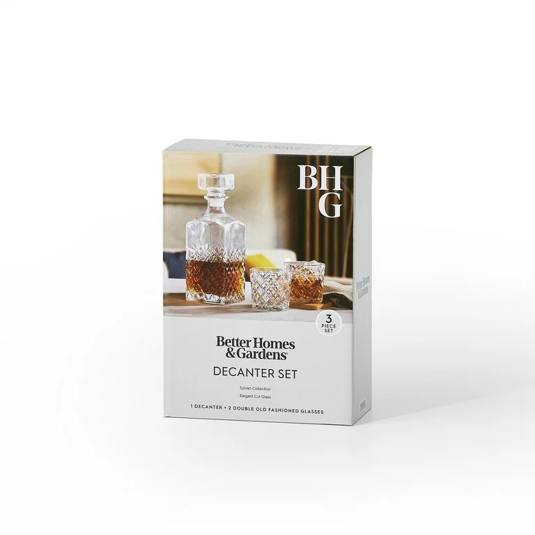 Better Homes & Gardens Sylvan 3-Piece Diamond-Cut Glass Decanter Set | Walmart (US)