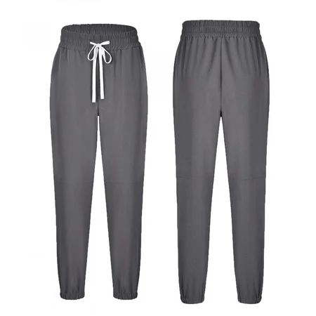 Tdoqot Pants for Women- Mid Waist Fashion Drawstring Solid Baggy Fit Straight Leg Pants Casual Women | Walmart (US)