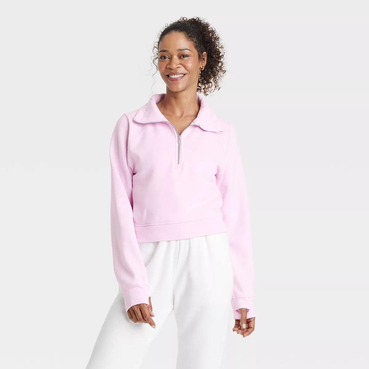 Women's Fleece Half Zip Pullover Sweatshirt - All In Motion™ | Target