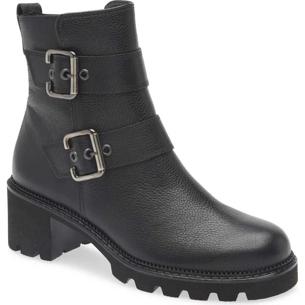 Paul Green Balboa Moto Boot in Black Leather at Nordstrom, Size 9Us | Nordstrom