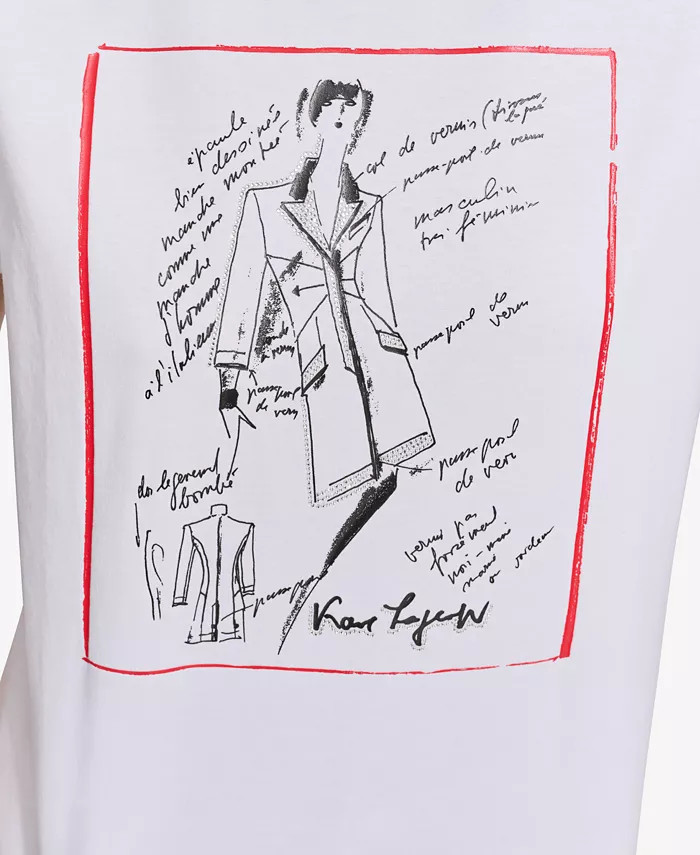 Women's Fashion Sketch Girl Graphic T-Shirt | Macy's