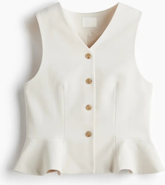 H&M V-neck Peplum Waistcoat | Nordstrom | Nordstrom