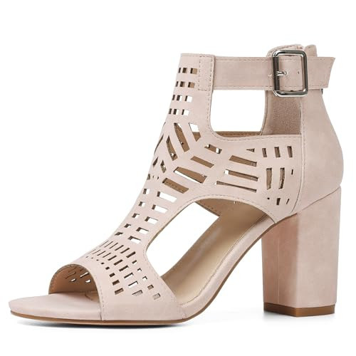 AOSPHIRAYLIAN Chunky Heeled Sandals for Womens Bohemian Cutout Open Toe Summer Block Heeled Party Sandals | Amazon (US)