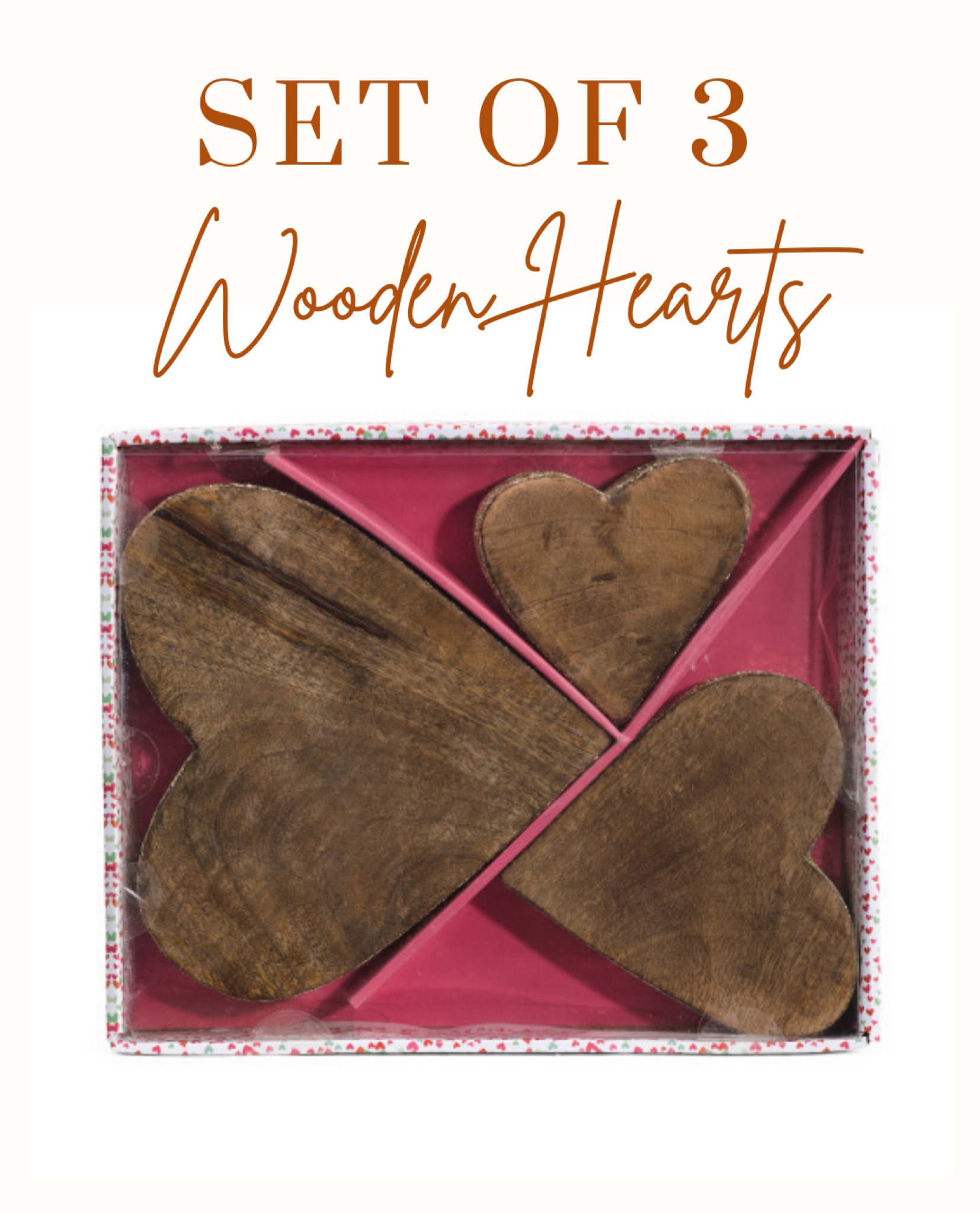 How sweet are these Set of 3 Wooden Hearts? 💕 Perfect for adding a cozy, romantic vibe to your home just in time for Valentine's Day! Whether you style them on a shelf, use them in a centerpiece, or as part of a tiered tray, these wooden hearts bring a touch of charm to any space.

Their neutral tones make them versatile for year-round decor, too! 🌿💖 Grab this adorable set now and start spreading the love in your home.

💌 Tap the link to shop! #TJMaxxFinds #ValentinesDecor #RusticRomance

#LTKGiftGuide #LTKHome #LTKFindsUnder50