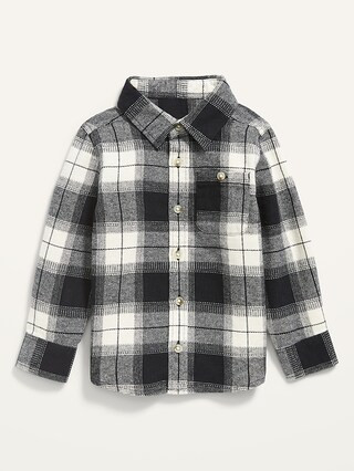 Long-Sleeve Plaid Pocket Shirt for Toddler Boys | Old Navy (US)