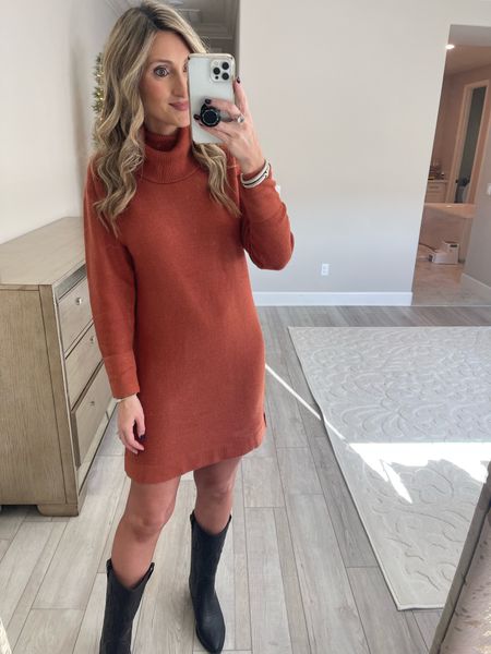 Amazon sweater dress. Size M. Comes in many colors. Amazon western boots. Casual or dressed up. Comfy. Mom style. Fall style

#LTKunder50 #LTKSeasonal #LTKstyletip