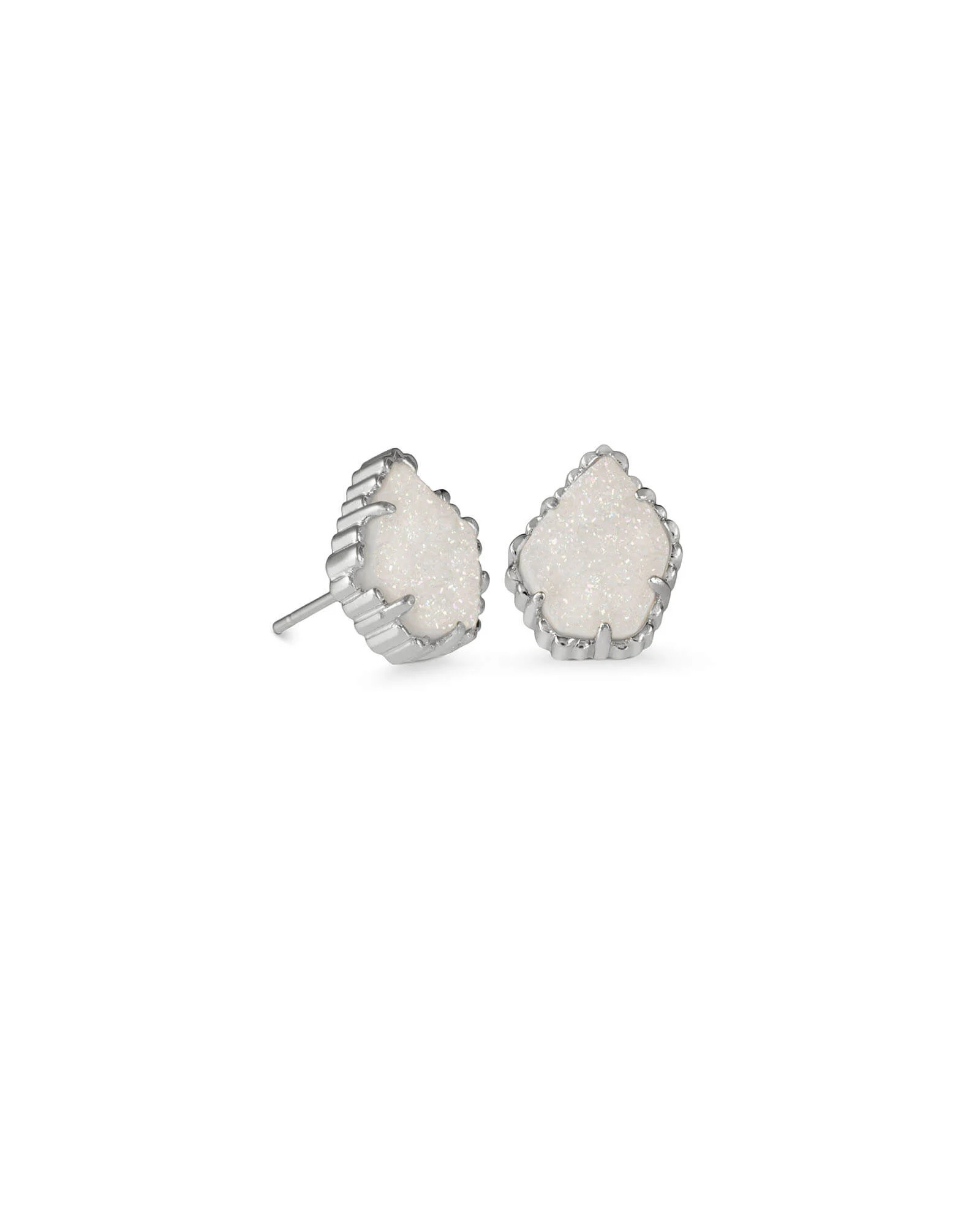 Tessa Silver Stud Earrings in Iridescent Drusy | Kendra Scott