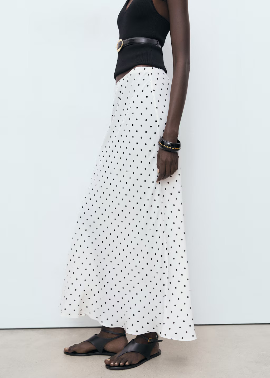 Long polka-dot skirt | MANGO (UK)