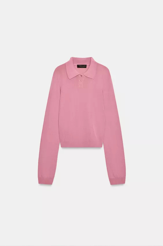 PLAIN KNIT POLO SHIRT | Zara UK