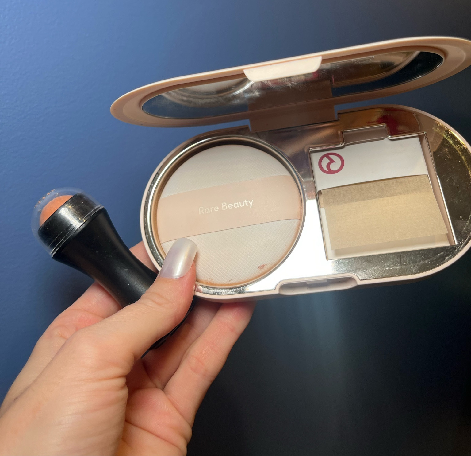 Oily skin must haves!
I love the Rare Beauty compact is genius but it is large. So I usually have one of these oil rollers with me instead

#LTKBeauty