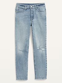 High-Waisted O.G. Straight Button-Fly Ripped Jeans for Women | Old Navy (US)