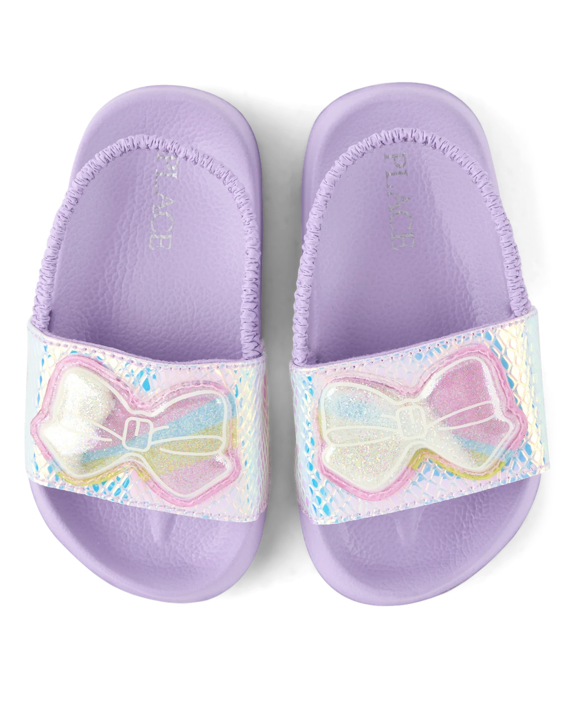 Toddler Girls Holographic Bow Slides - metallic | The Children's Place