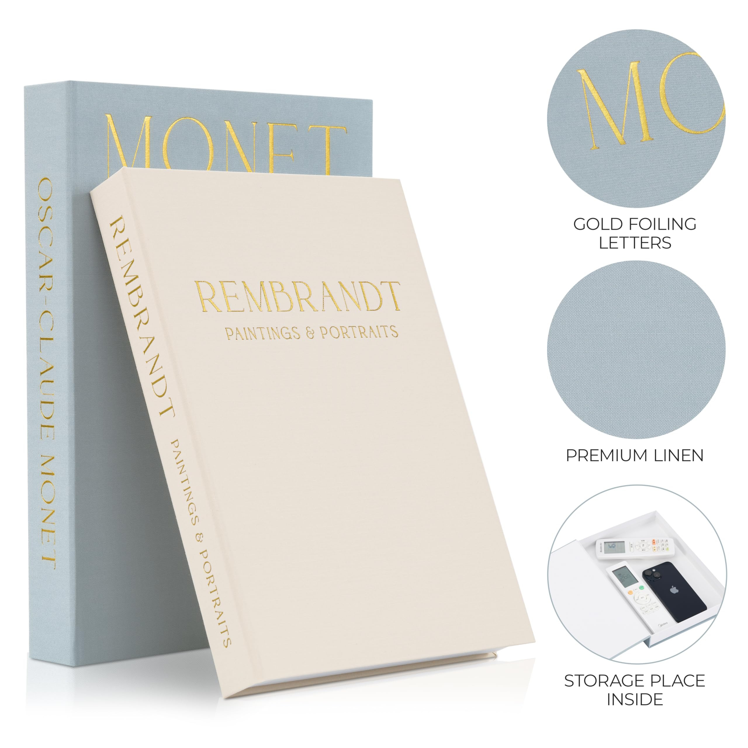 Beautiful Decorative Books - Set of 2 Linen Boxes Enhance Your Coffee Table, Bookshelf or Mantel ... | Amazon (US)