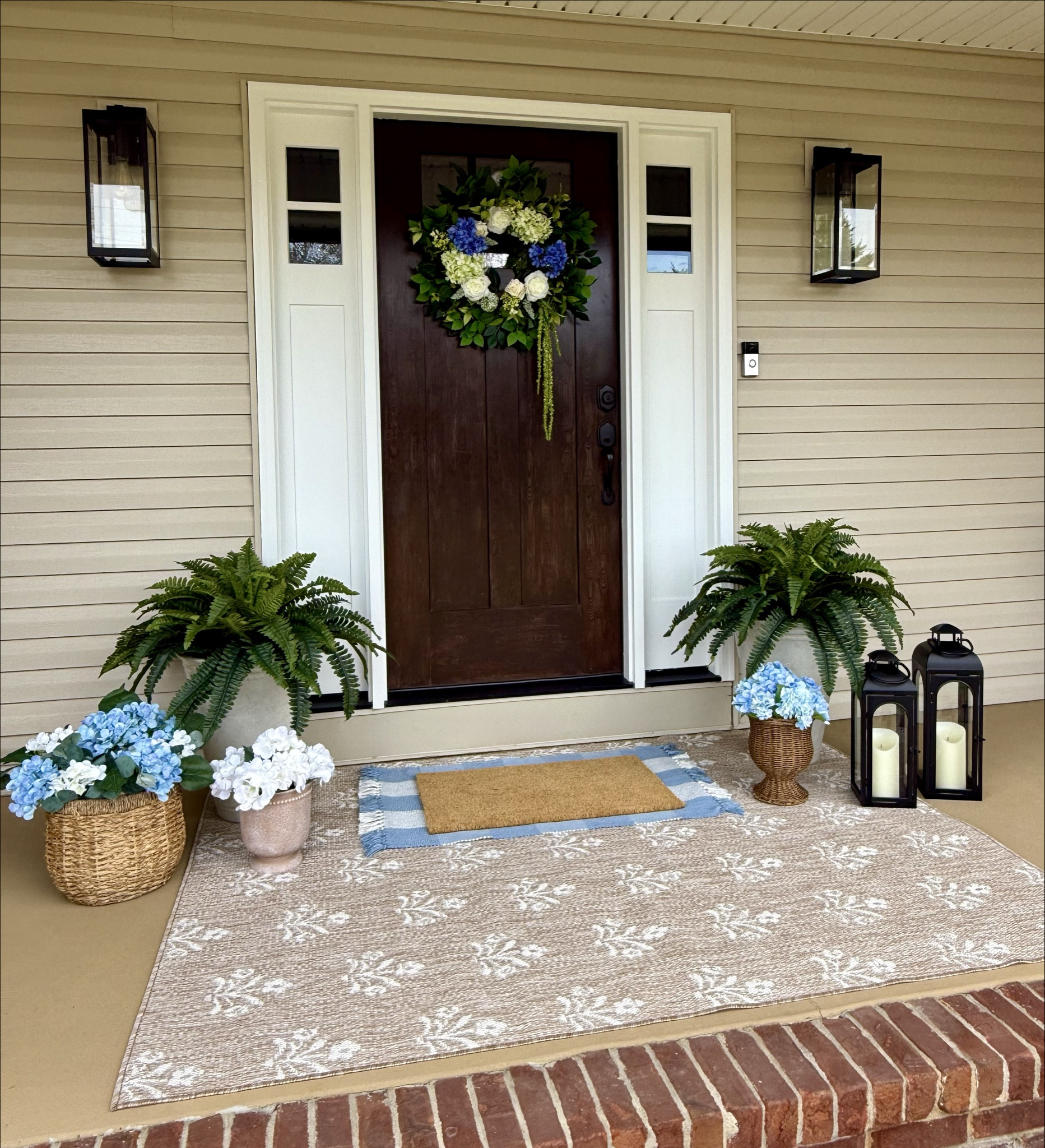 I’ve always been a huge fan of hydrangeas and the blue and white color scheme, I’m please to find so much of it lately. 💙🤍 I’m loving this refresh for my front porch. A lot of this is from Walmart, My Texas House. The wreath and ferns are from Amazon  15 more days until Spring! 💐


#LTKHome #LTKSeasonal
