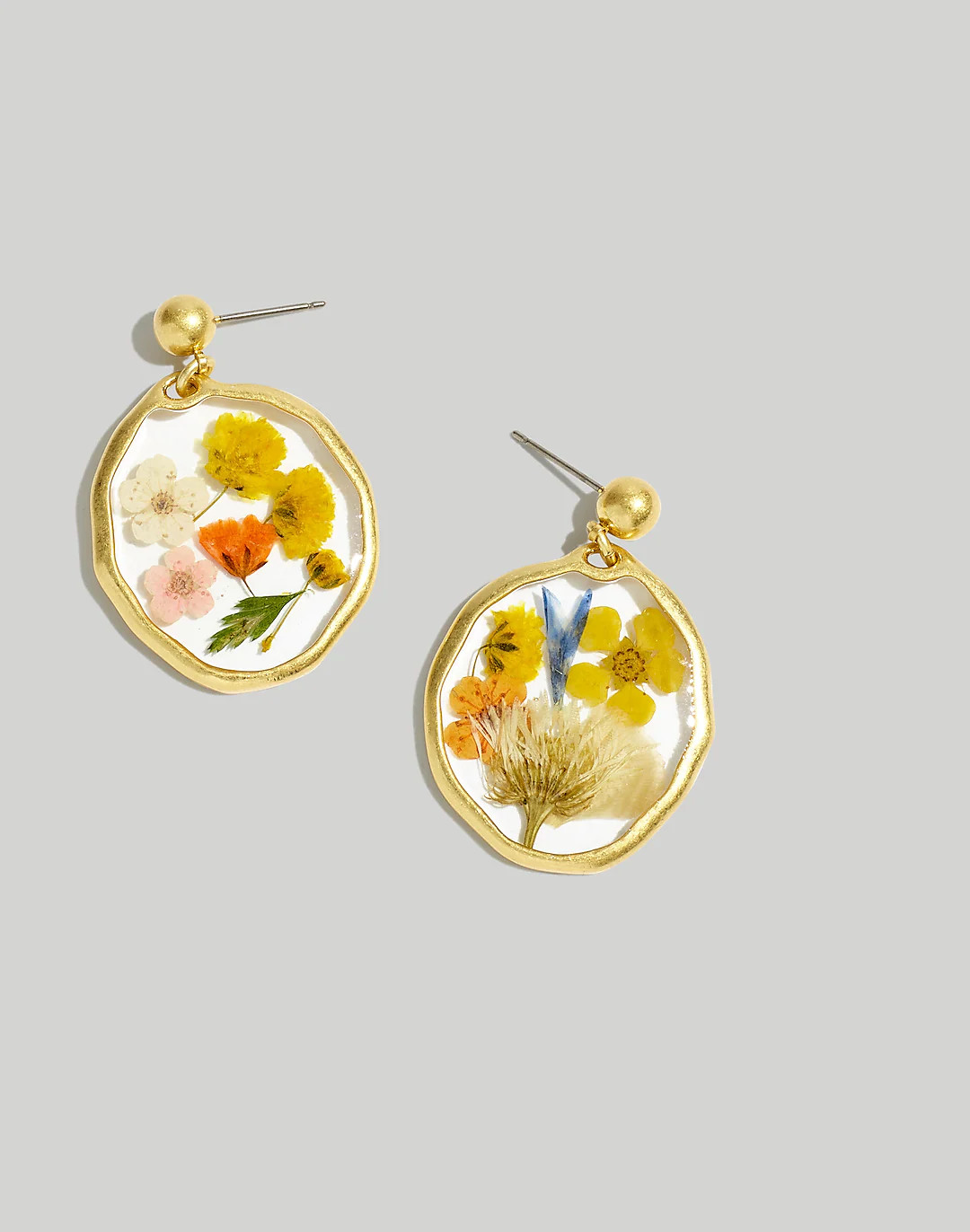 Pressed Floral Drop Earrings | Madewell