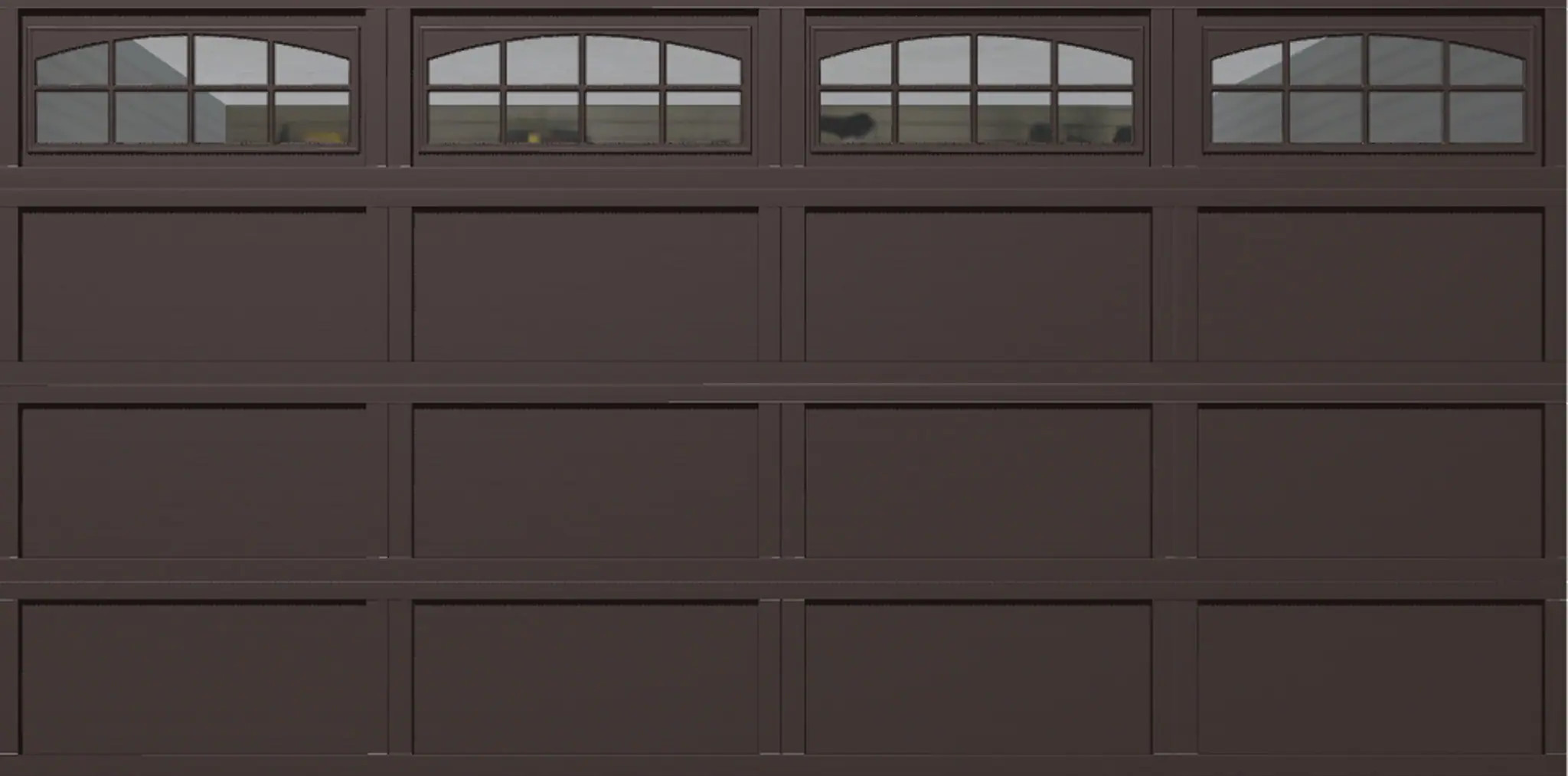 Wayne Dalton Classic Steel Model 9405 16-ft x 8-ft 10 R-Value Insulated Brown Double Garage Door with Windows one_size | WD9405WSBRCSDIII168 | Lowe's