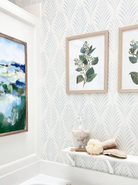 Palm frond stencil for bathroom walls, DIY stenciled walls

#LTKstyletip #LTKhome