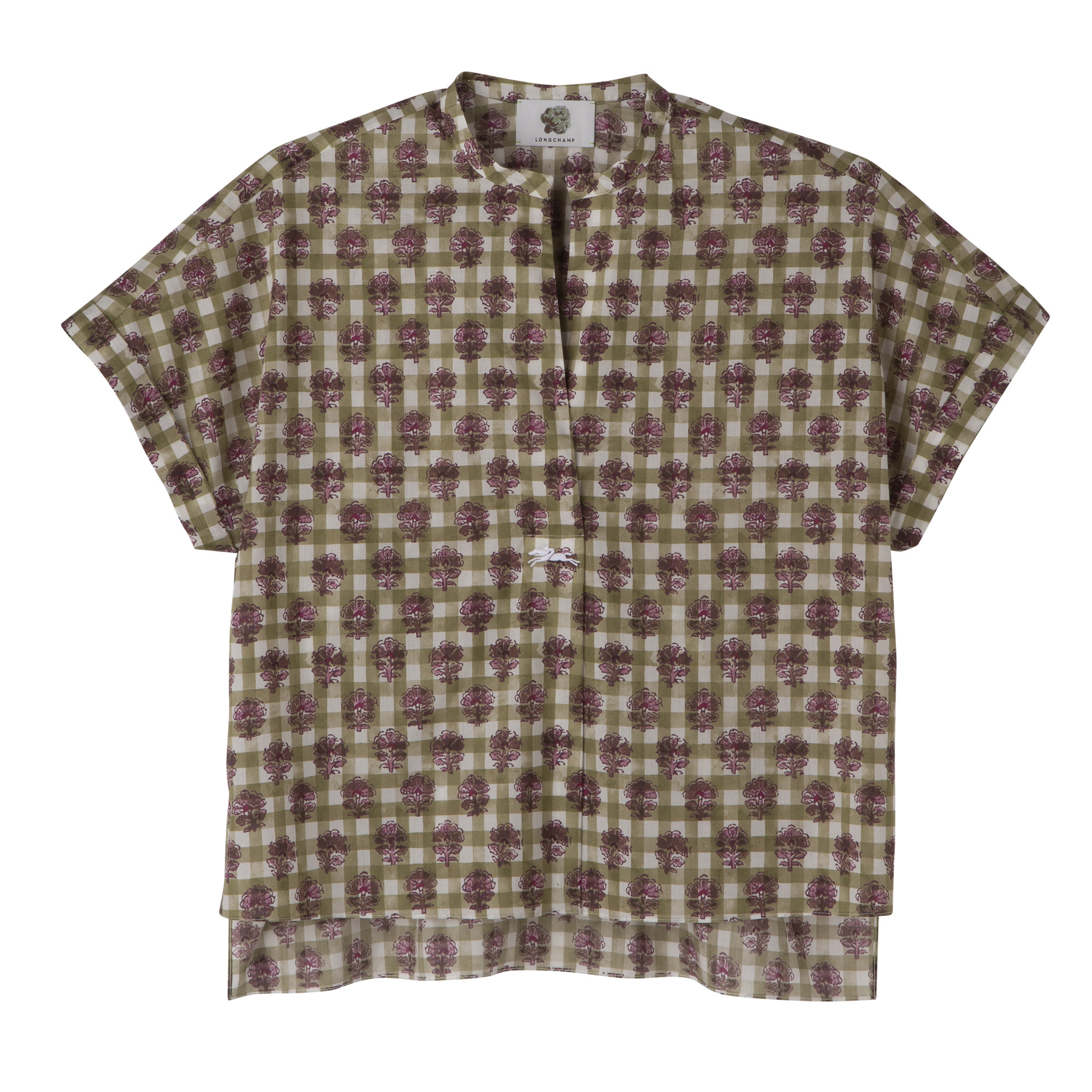 Blouse Artichoke - Vichy print veil | Longchamp US | Longchamp