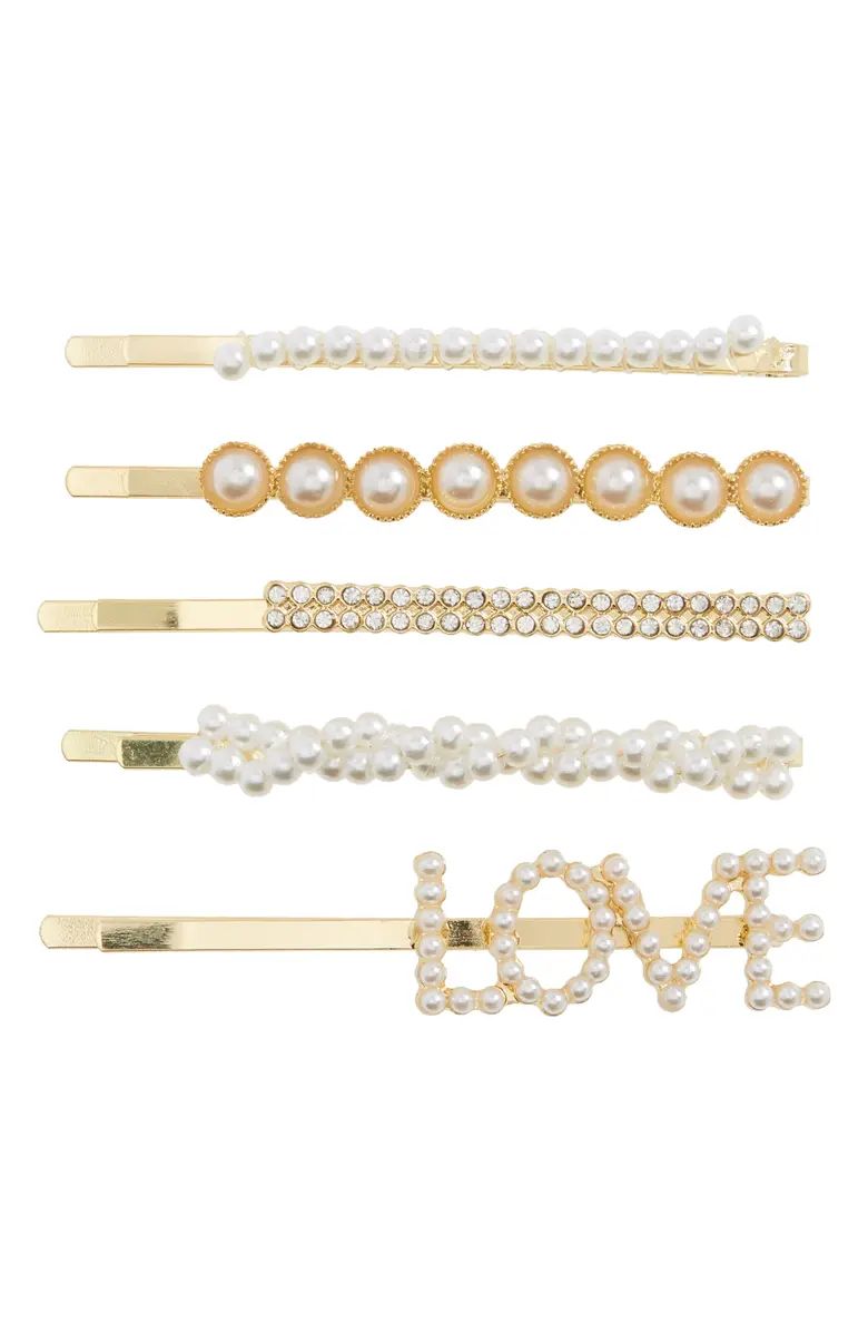 BP. Pearl Love 5-Pack Imitation Pearl & Crystal Hair Pins | Nordstrom | Nordstrom
