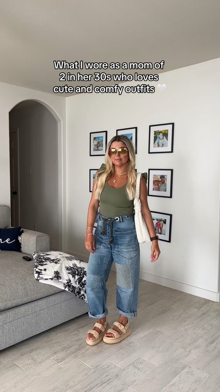 Casual outfit 
Tank xs
Jeans 25
Sandals up 1/2 size 
Summer outfit 

#LTKFindsUnder100 #LTKShoeCrush #LTKFindsUnder50