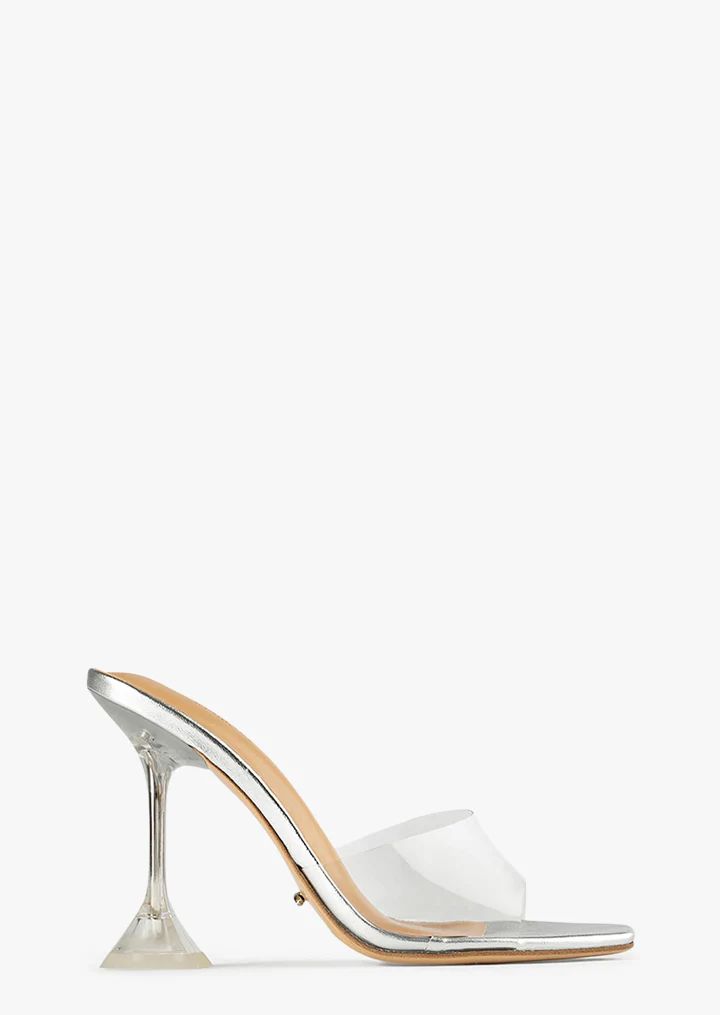 Serri Clear Vinylite/Silver Heels | Tony Bianco US