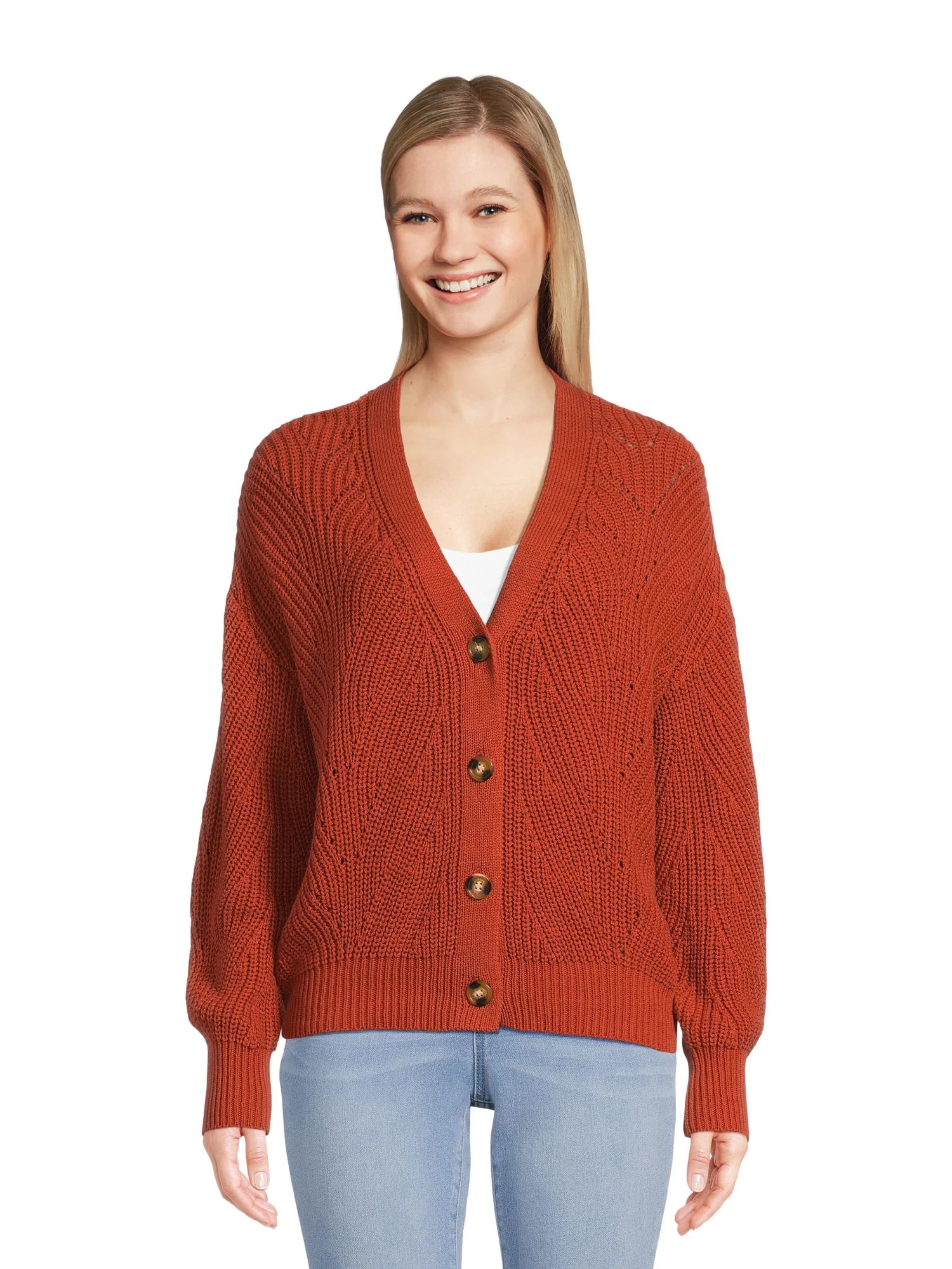 Time and Tru Women's Boyfriend Cardigan, Sizes XS-XXXL | Walmart (US)