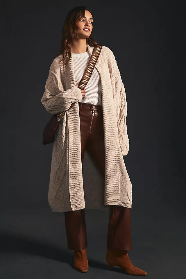 Pilcro Cable-Knit Cardigan Sweater | Anthropologie (US)