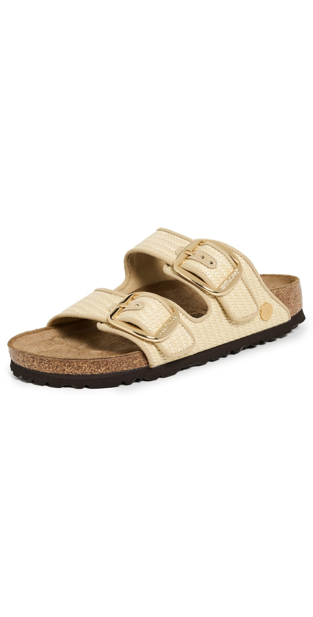 Birkenstock Arizona Big Buckle Raffia Sandals Natural 37 | Shopbop