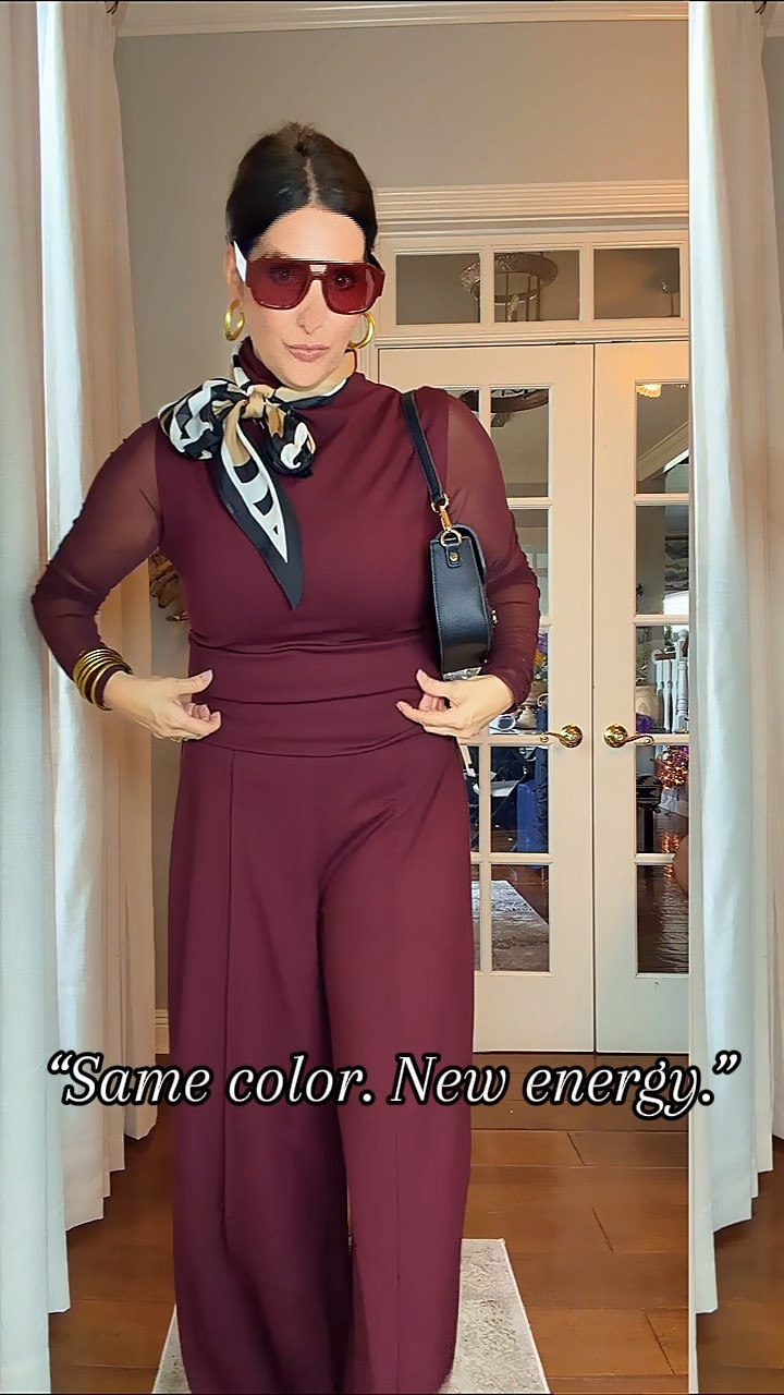 Burgundy is that color that never misses—
✨ polished
✨ chic
✨ a little bold when you want it to be

From cozy sweater dress ➡️ sleek matching set ➡️ western fun…
this is your sign to stop wearing your clothes one way.
@ssys 
Which look are you grabbing first—1, 2, or 3? 👀👇


#BurgundyStyle #StyledThreeWays #FashionReel
#StyleInspo #EffortlessStyle #ChicLooks


#LTKootd #LTKgrwm #LTKMidsize