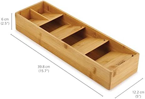 Joseph Joseph 85168 DrawerStore Compact Cutlery Organizer Kitchen Drawer Tray, Small, Bamboo | Amazon (US)