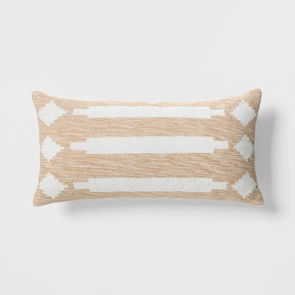 10"x20" Geo Stripe Rectangular Outdoor Lumbar Pillow Beige - Threshold™ | Target