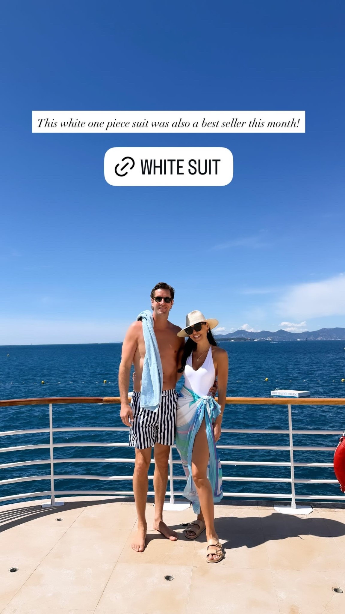 This white one piece suit was also a best seller this month!