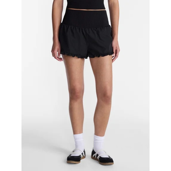 No Boundaries Ruffle Hem Shorts, 2" Inseam, Women's XXS-XXL | Walmart (US)