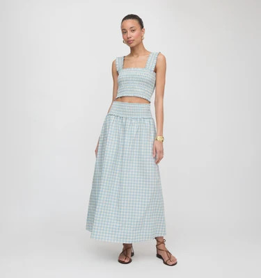 The Delphine Nap Skirt - Blue/Red Gingham Blue/Red Gingham / XXXL | Hill House Home US