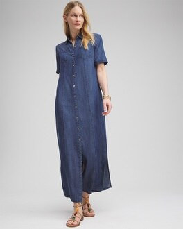Short Sleeve Maxi Shirt Dress | Chico's