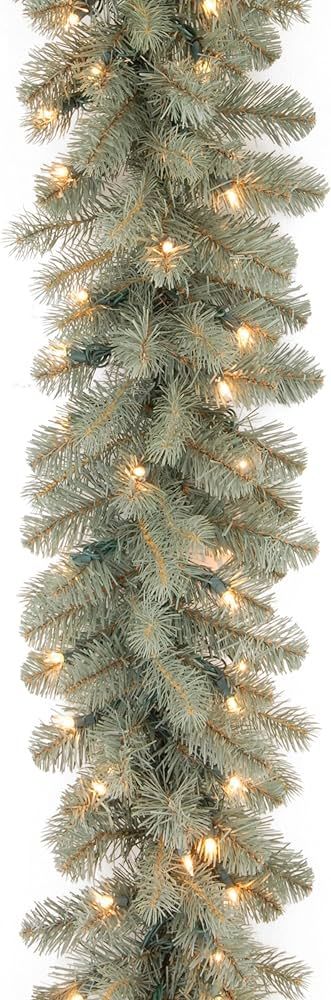 National Tree Company Pre-Lit Artificial Christmas Garland, Blue, Downswept Douglas Fir, White Li... | Amazon (US)