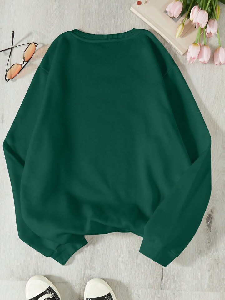 Christmas Tree & Slogan Graphic Thermal Lined Sweatshirt | SHEIN