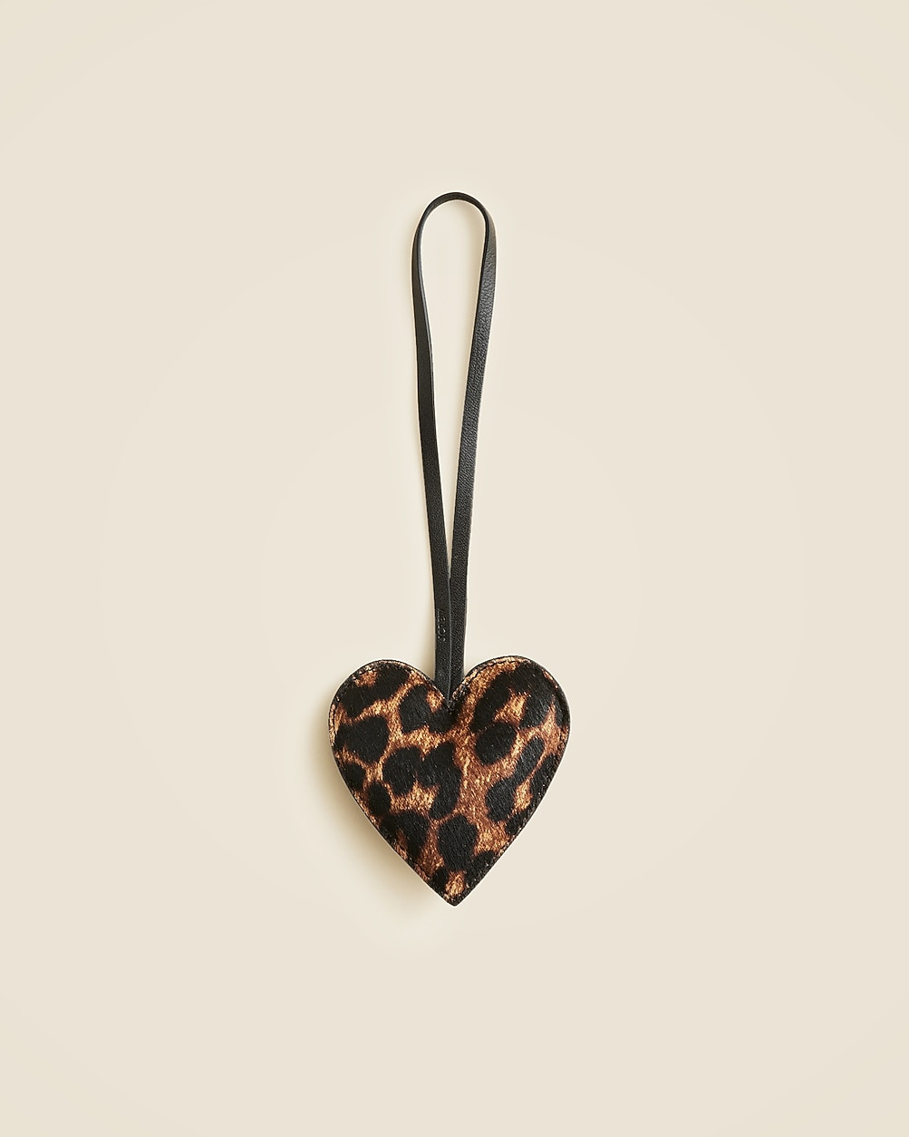 Heart bag charm in leopard-print calf hair | J. Crew US