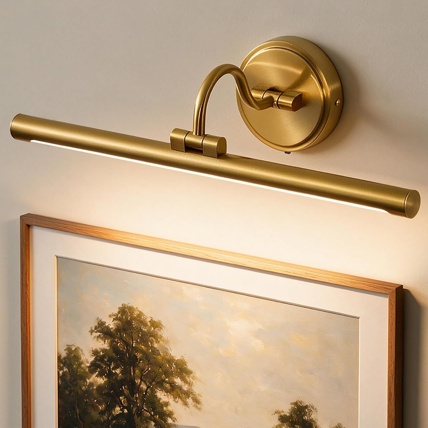 Hard-Wired Picture Light for Wall,16 Inch LED Art Light with 3CCT Color Changing,Multi‑Angle Adjustable Arm & Light Head,Modern Painting Light for Gallery Artwork Portrait Display(Glod) | Amazon (US)