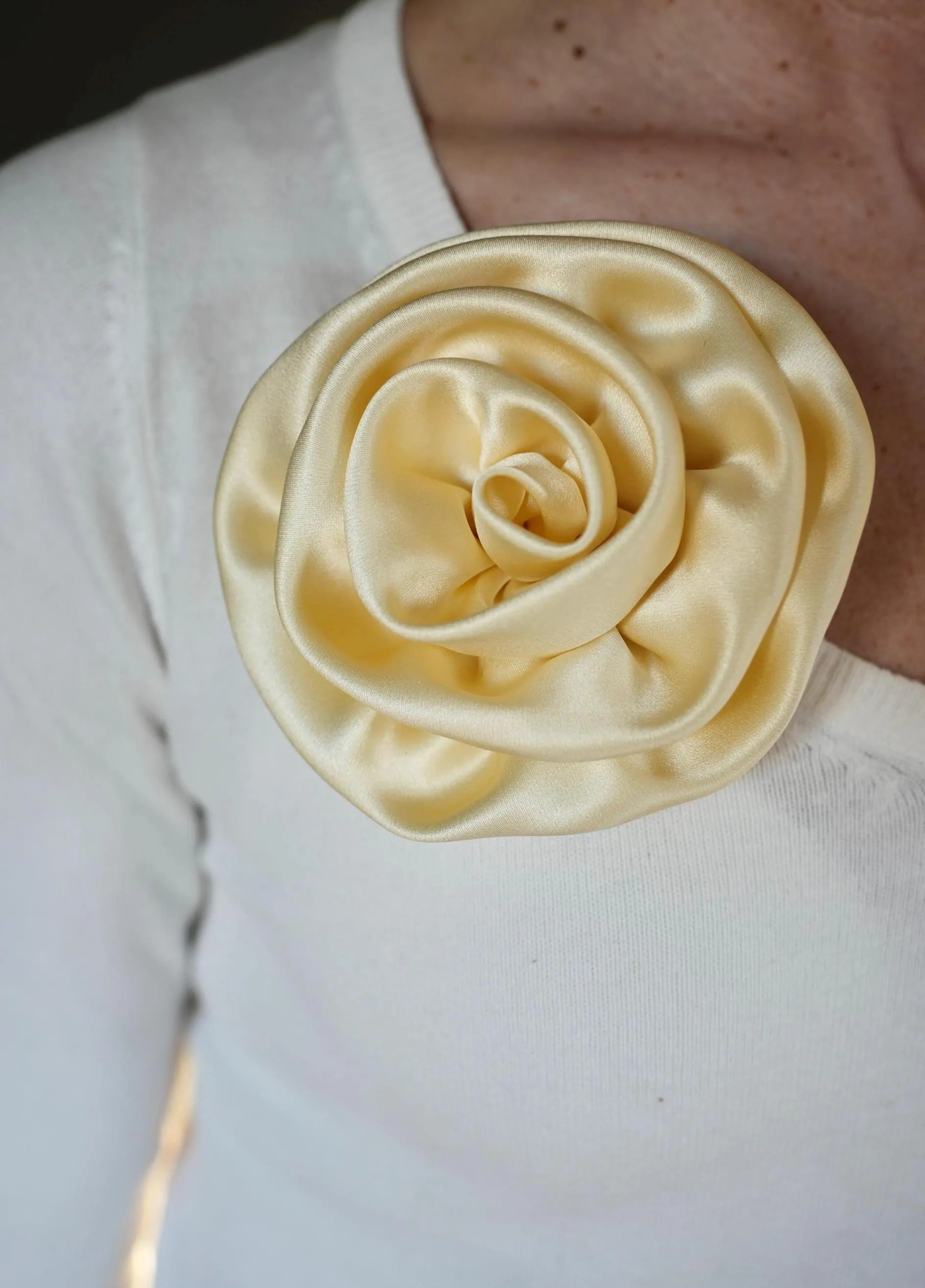 Butter Yellow Silk Rose Brooch: Floral Corsage Pin - Etsy | Etsy (US)