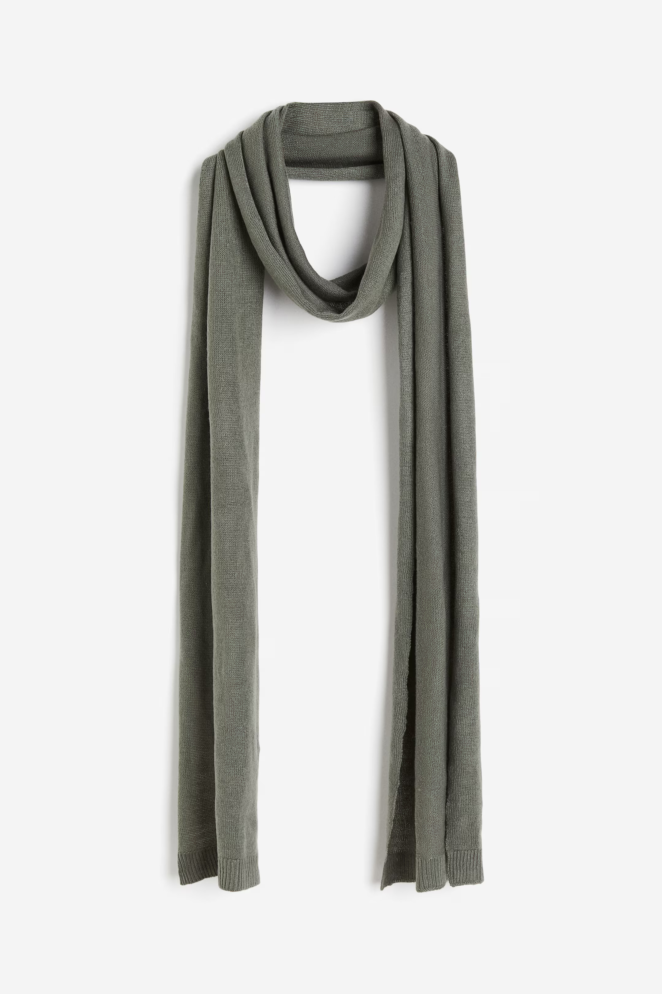 Knit Scarf - Khaki green - Ladies | H&M US | H&M (US + CA)