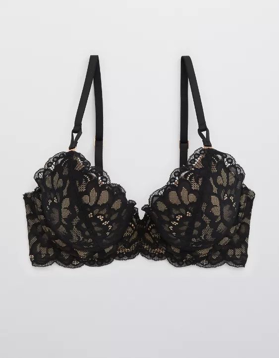 Aerie Real Power Plunge Push Up New Blooms Lace Bra | American Eagle Outfitters (US & CA)