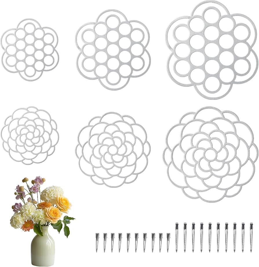 OYEFLY 6Pcs Flower Arrangement Holder,Metal Floral Grid Used for Vase Flower Arrangement Art (4in... | Amazon (US)